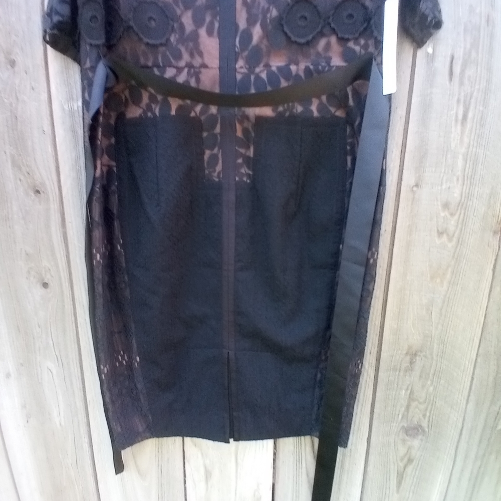 Anthropologie Byron Lars Parissima Dress Womens 20W Black Sheath Lace Bodycon - Picture 10 of 16